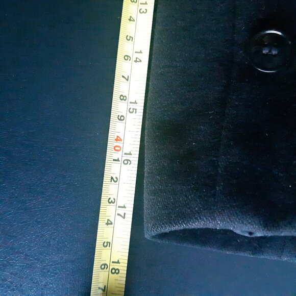 H&M 40R Black Double Breasted Wool Blend Men's Button Up Pea Coat - Picture 14 of 16